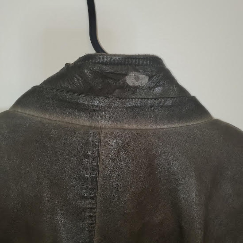 Vintage Mens Decree Faux Leather Distressed Bomber Jacket. Size Large. - Picture 11 of 11